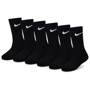 Nike 6 Pack Dri-FIT Performance Basic Crew Socks - Boys' Preschool - Black