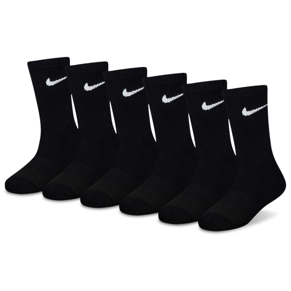 Nike 6 Pack Dri-FIT Performance Basic Crew Socks - Boys' Preschool - Black