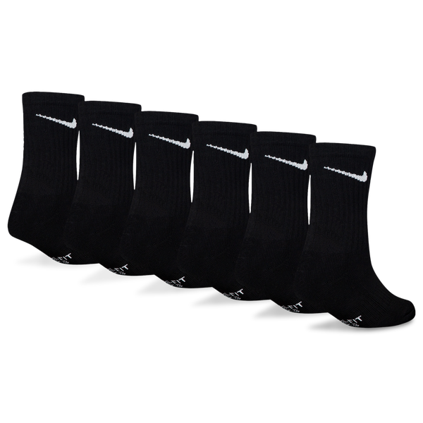 Nike 6 Pack Dri-FIT Performance Basic Crew Socks - Boys' Preschool - Black - Image 2
