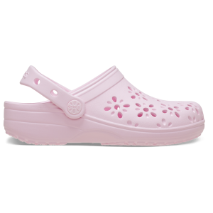 Crocs Floral Cutout Clogs - Girls' Grade School - Pink Milk