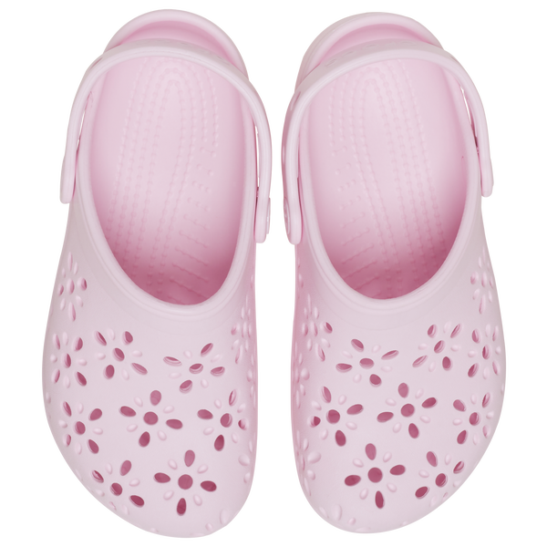 Crocs Floral Cutout Clogs - Girls' Grade School - Pink Milk - Image 4