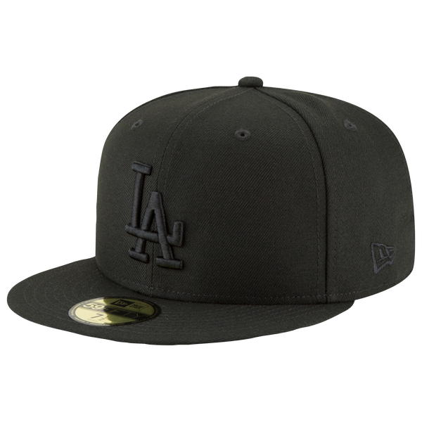 New Era Dodgers 59Fifty Cap - Men's - Black/Black - Image 2