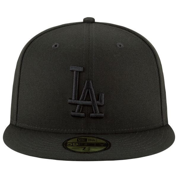 New Era Dodgers 59Fifty Cap - Men's - Black/Black - Image 3