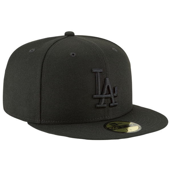 New Era Dodgers 59Fifty Cap - Men's - Black/Black - Image 4