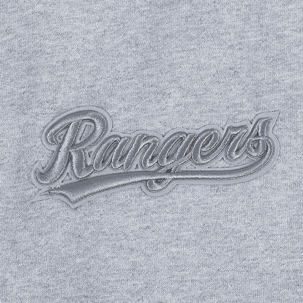 Pro Standard RANGERS NEUTRAL DROP SHOULDER FLC PO HOODIE - Men's - Dark Heather Gray - Image 6