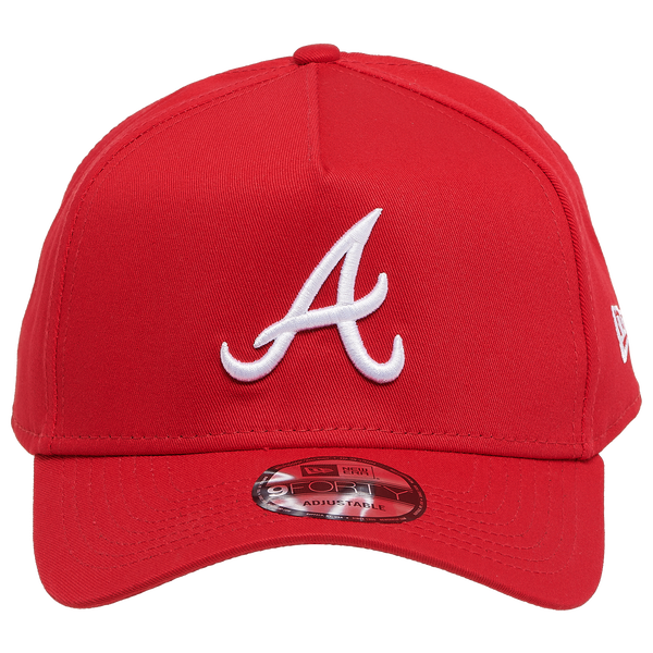 New Era Braves 9Forty A Frame Cap - Men's - Red/White - Image 3