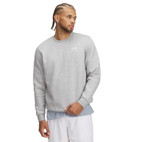 Under Armour Essential Fleece Crew - Men's - White/Mod Gray