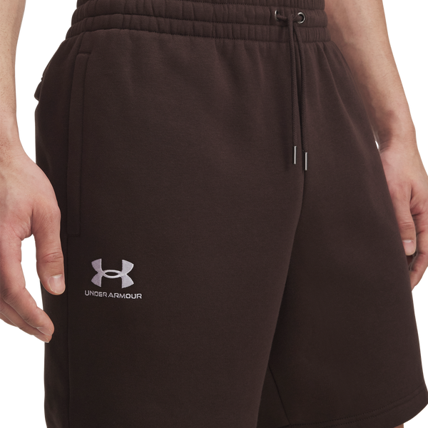 Under Armour Essential Fleece Shorts - Men's - Kona Brown/White - Image 3