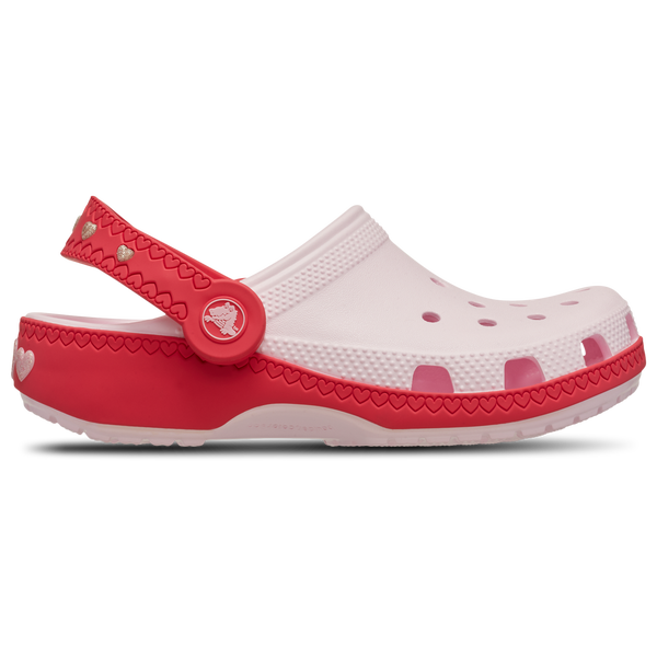 Crocs Vday Clogs With Heart Back Strap - Girls' Grade School - Digital Raspberry/Pink Milk