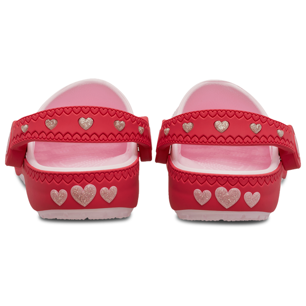 Crocs Vday Clogs With Heart Back Strap - Girls' Grade School - Digital Raspberry/Pink Milk - Image 2