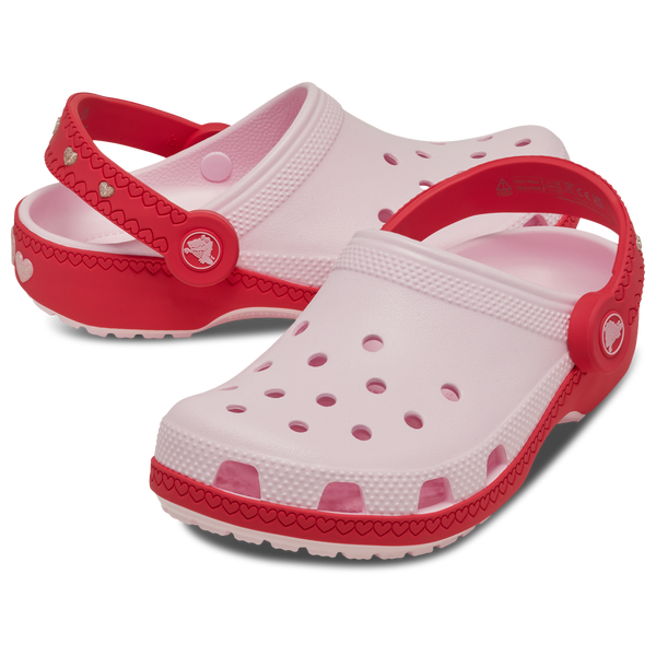 Crocs Vday Clogs With Heart Back Strap - Girls' Grade School - Digital Raspberry/Pink Milk - Image 4