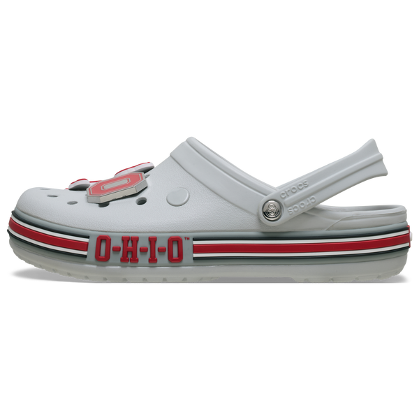 Crocs Collegiate Clogs - Men's - Grey/Red - Image 3