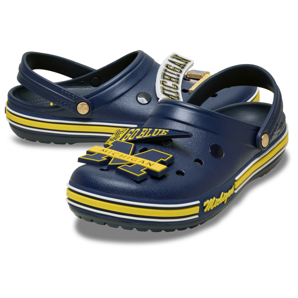 Crocs Collegiate Clogs - Men's - Yellow/Navy - Image 7