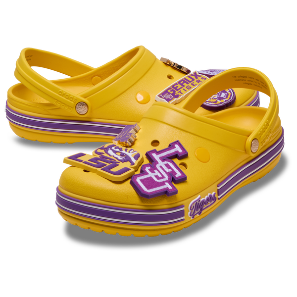 Crocs Collegiate Clogs - Men's - Yellow/Purple - Image 7