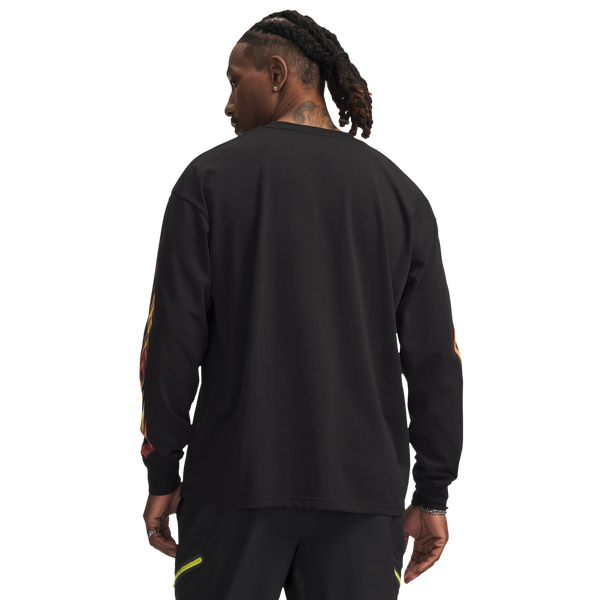 Under Armour HWT Echo Long Sleeve T-Shirt - Men's - Black/Black - Image 2