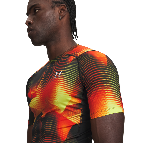 Under Armour HeatGear Printed T-Shirt - Men's - Black/Yellow - Image 3