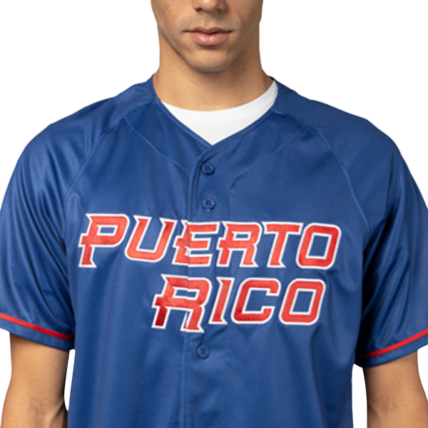 New Era Puerto Rico FG Jersey - Men's - Light Royal Blue/Multi