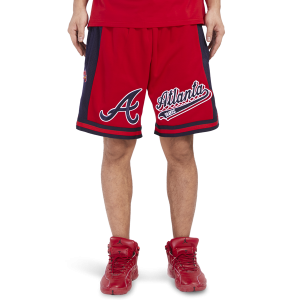 Pro Standard BRAVES SCRIPT TAIL DK 2.0 SHORT - Men's - Red/Midnight Navy/Red