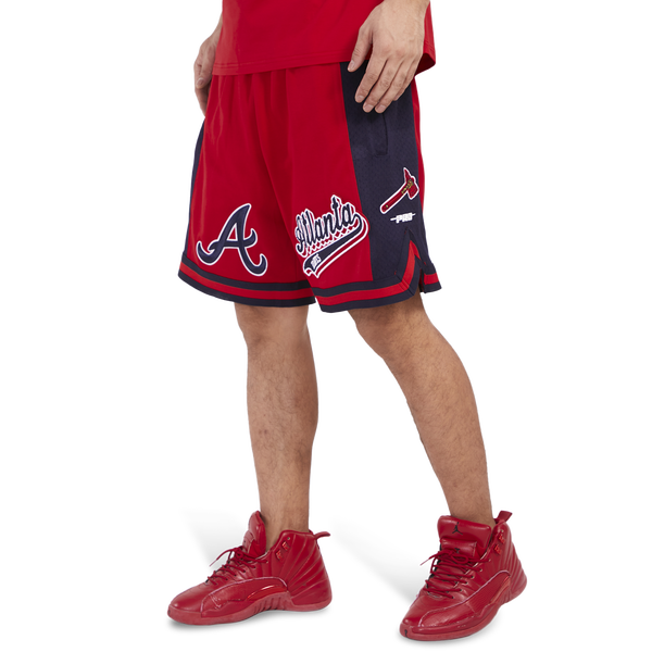 Pro Standard BRAVES SCRIPT TAIL DK 2.0 SHORT - Men's - Red/Midnight Navy/Red - Image 3