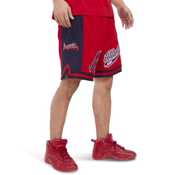 Pro Standard BRAVES SCRIPT TAIL DK 2.0 SHORT - Men's - Red/Midnight Navy/Red - Image 4