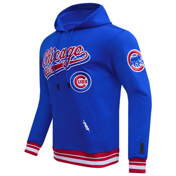 Pro Standard CUBS SCRIPT TAIL RIB FLC PO HOODIE - Men's - Royal Blue/Red - Image 3