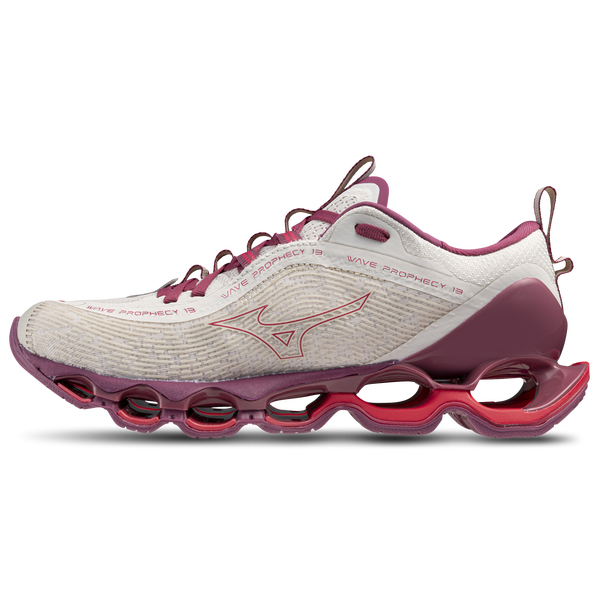 Mizuno Wave Prophecy 13 - Women's - White Sand/Azalea - Image 2