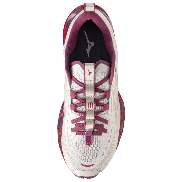 Mizuno Wave Prophecy 13 - Women's - White Sand/Azalea - Image 4