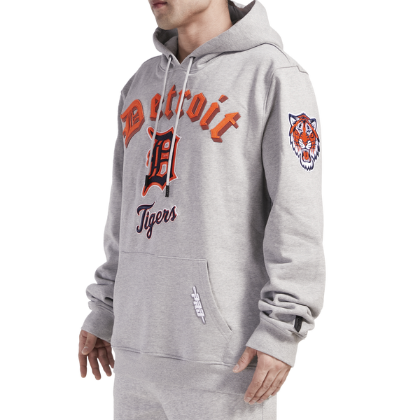 Pro Standard TIGERS OLD ENGLISH FLC PO HOODIE - Men's - Heather Grey - Image 4