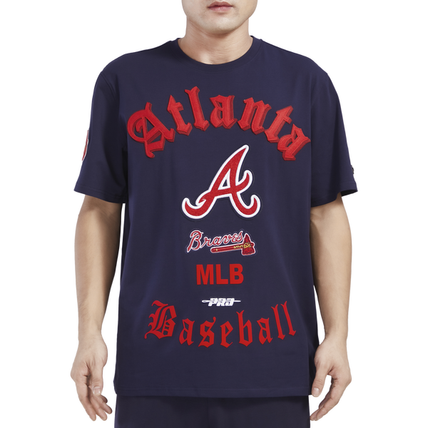 Pro Standard BRAVES OLD ENGLISH SJ TEE - Men's - Midnight Navy