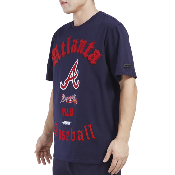 Pro Standard BRAVES OLD ENGLISH SJ TEE - Men's - Midnight Navy - Image 3