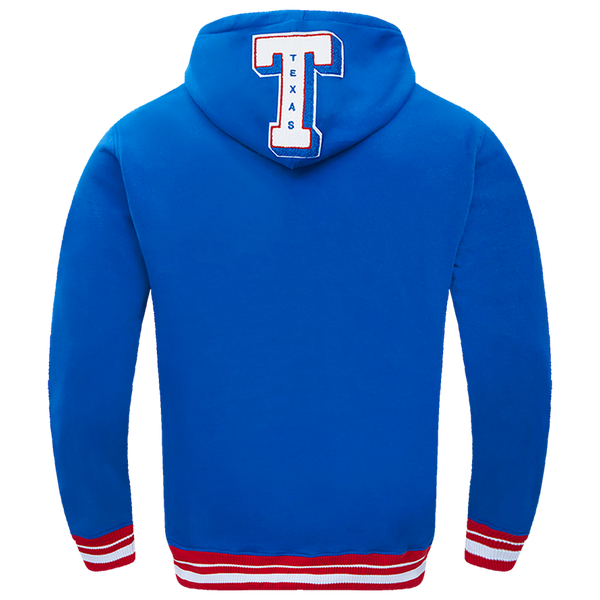 Pro Standard RANGERS MASH UP M RIB FLC PO HOODIE - Men's - Royal Blue/Red - Image 2