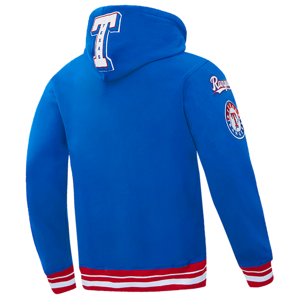 Pro Standard RANGERS MASH UP M RIB FLC PO HOODIE - Men's - Royal Blue/Red - Image 4