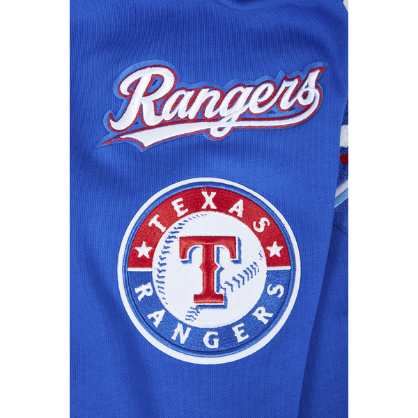 Pro Standard RANGERS MASH UP M RIB FLC PO HOODIE - Men's - Royal Blue/Red - Image 6