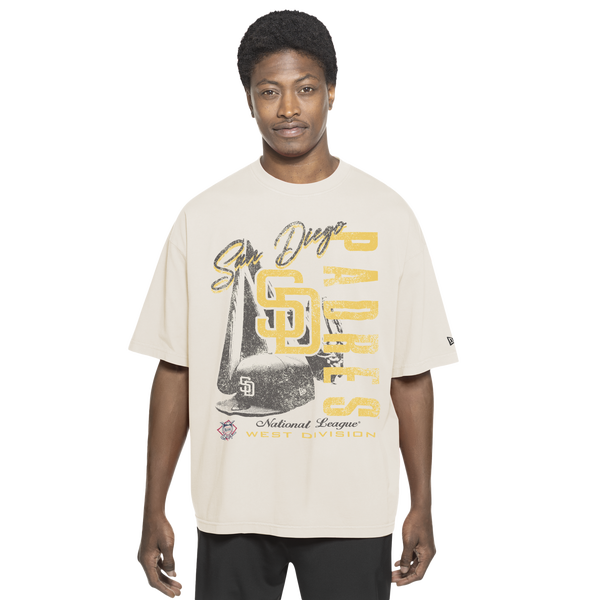 New Era San Diego Padres T-Shirt - Men's - Chalk White/Yellow