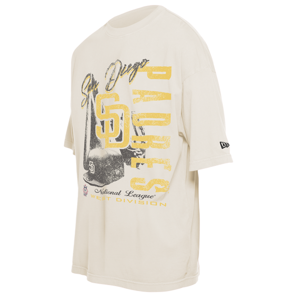 New Era San Diego Padres T-Shirt - Men's - Chalk White/Yellow - Image 4
