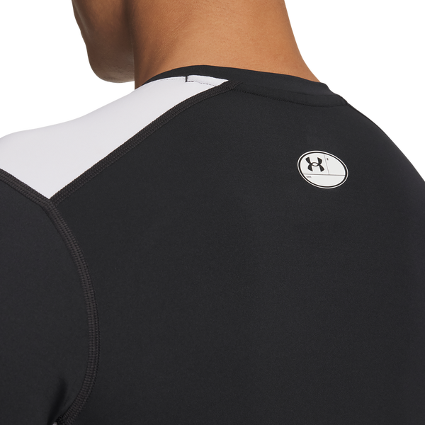 Under Armour HG Armour Color Block Short Sleeve T-Shirt - Men's - Black - Image 3