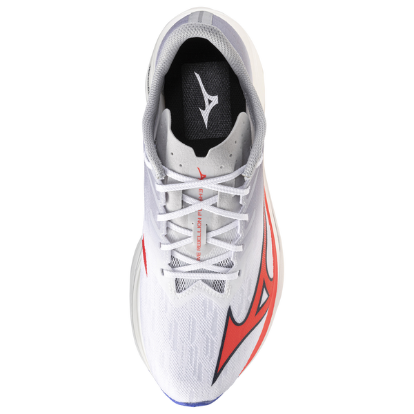 Mizuno Wave Rebellion Flash 3 - Men's - White/Fiery Coral - Image 4