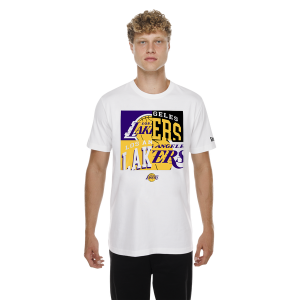 New Era Lakers Mixed Logo T-Shirt - Men's - Multi/White