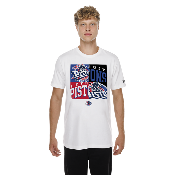 New Era Pistons Mixed Logo T-Shirt - Men's - White/Multi