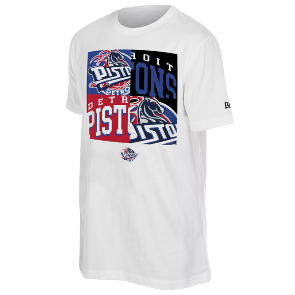 New Era Pistons Mixed Logo T-Shirt - Men's - White/Multi - Image 3