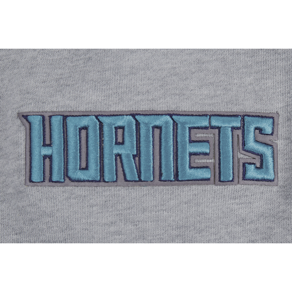 Pro Standard Hornets Script Fleece P/O Hoodie - Men's - Heather Gray/Black - Image 6