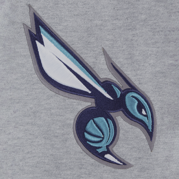 Pro Standard Hornets Script Fleece P/O Hoodie - Men's - Heather Gray/Black - Image 7