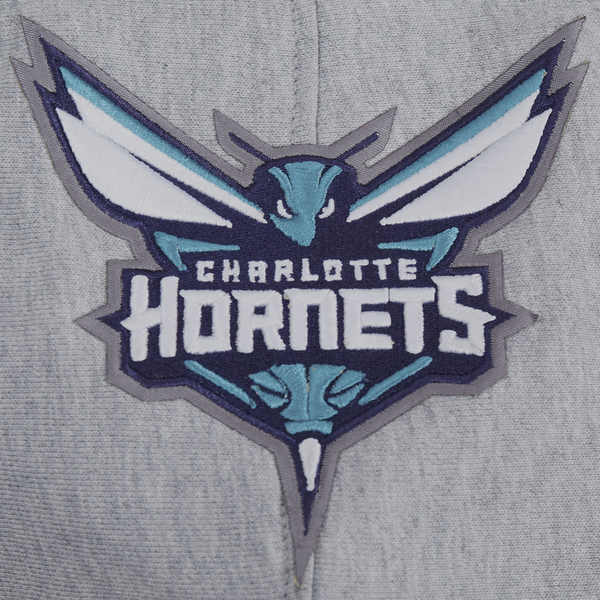 Pro Standard Hornets Script Fleece P/O Hoodie - Men's - Heather Gray/Black - Image 8