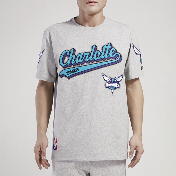 Pro Standard Hornets Script Tail SJ T-Shirt - Men's - Grey/Grey - Image 2