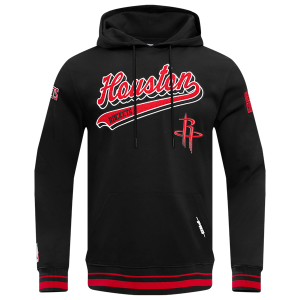 Pro Standard ROCKETS SCRIPT TAIL RIB FLC PO HOODIE - Men's - Black/Black/Red