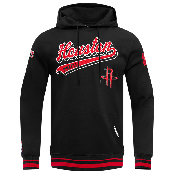 Pro Standard ROCKETS SCRIPT TAIL RIB FLC PO HOODIE - Men's - Black/Black/Red