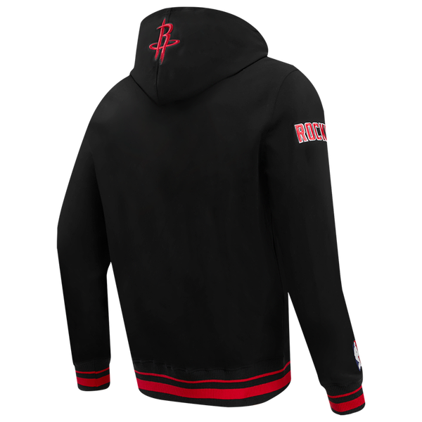 Pro Standard ROCKETS SCRIPT TAIL RIB FLC PO HOODIE - Men's - Black/Black/Red - Image 4