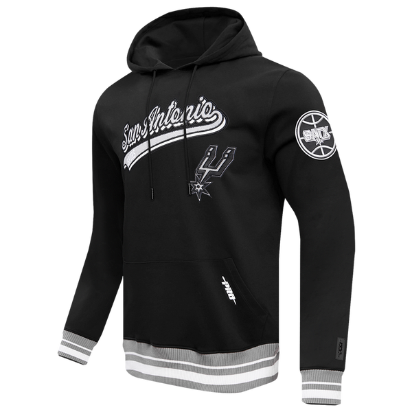 Pro Standard SPURS SCRIPT TAIL RIB FLC PO HOODIE - Men's - Black/Gray - Image 3