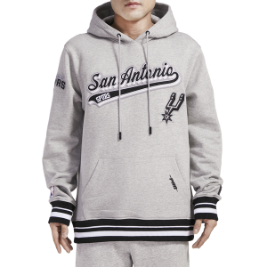 Pro Standard SPURS SCRIPT TAIL RIB FLC PO HOODIE - Men's - Heather Gray/Black