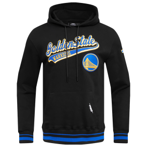 Pro Standard WARRIORS SCRIPT TAIL RIB FLC PO HOODIE - Men's - Black/Black/Royal Blue